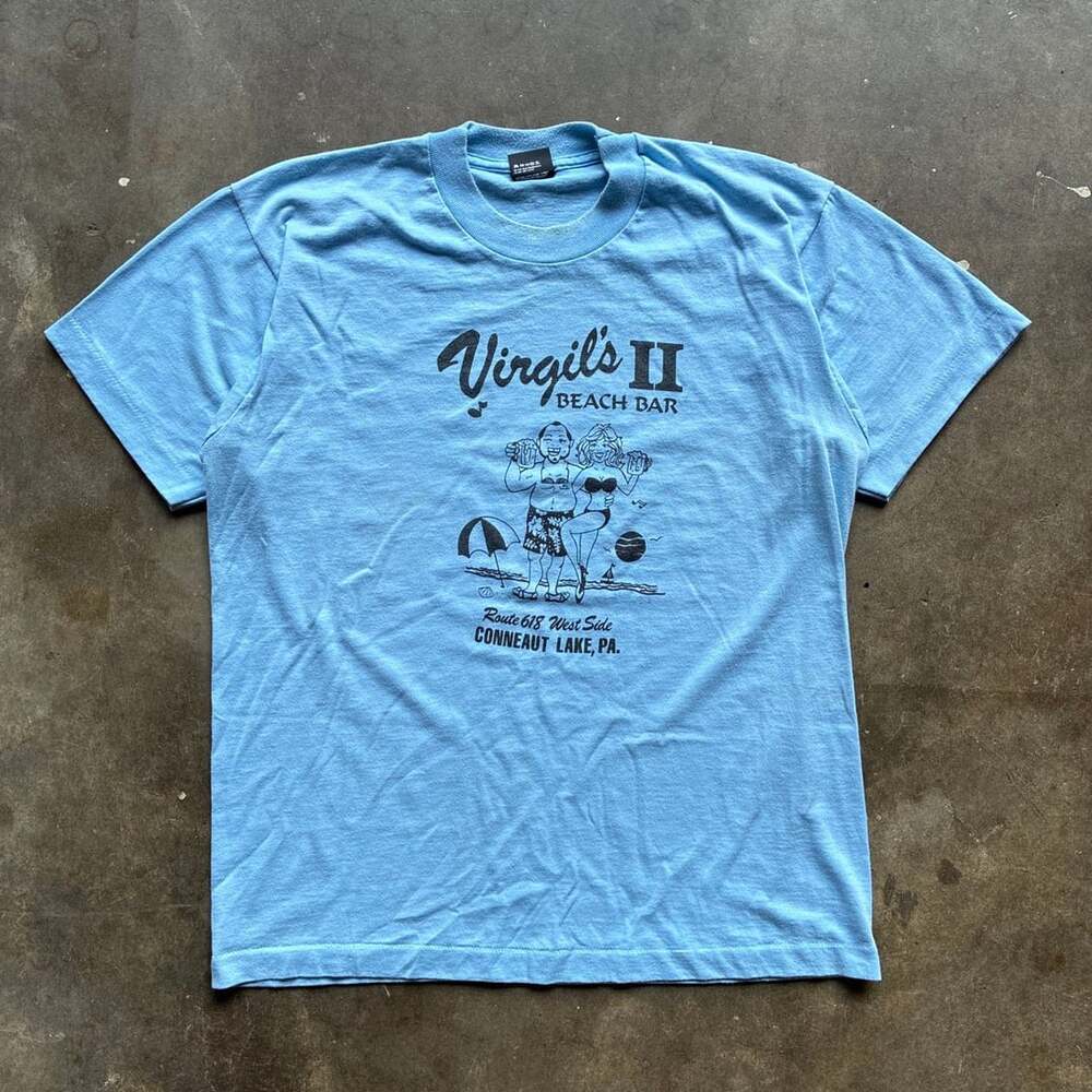 1980’s Screen Stars Best T-Shirt Size L Virgil's II Beach Bar Vintage